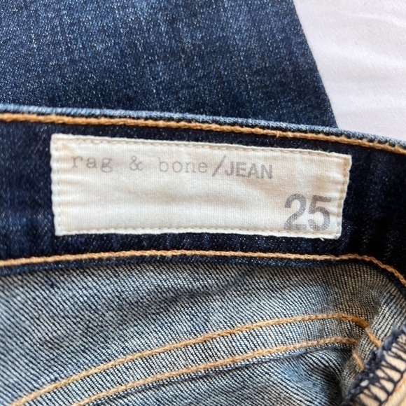 Rag & Bone‎ Skinny Dark Wash Raw Hem Distressed Jeans - Picture 5 of 8